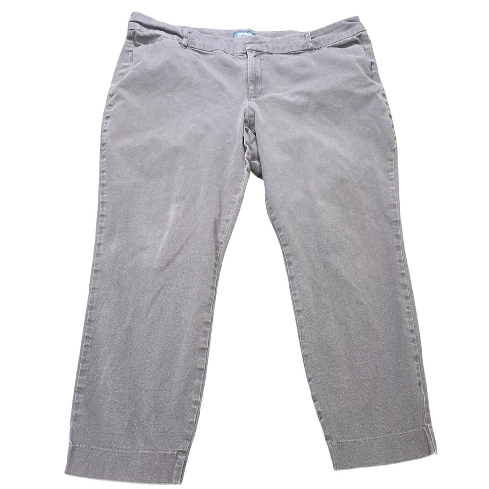 Old‎ Navy Pixie Mid-Rise Cropped Pants Women's 20 Regular Gray Stretch Cotton